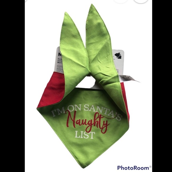 NWT Naught Nice dog bandana Christmas holiday S/M - Picture 3 of 7